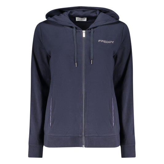 Freddy Blue Cotton Sweatshirt Zip-Up Hoodie