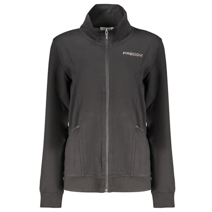 Freddy Black Cotton Zip-Up Sweatshirt