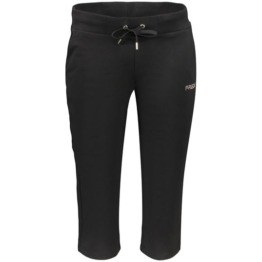 Freddy Black Cotton Athletic Cropped Jogger Pants