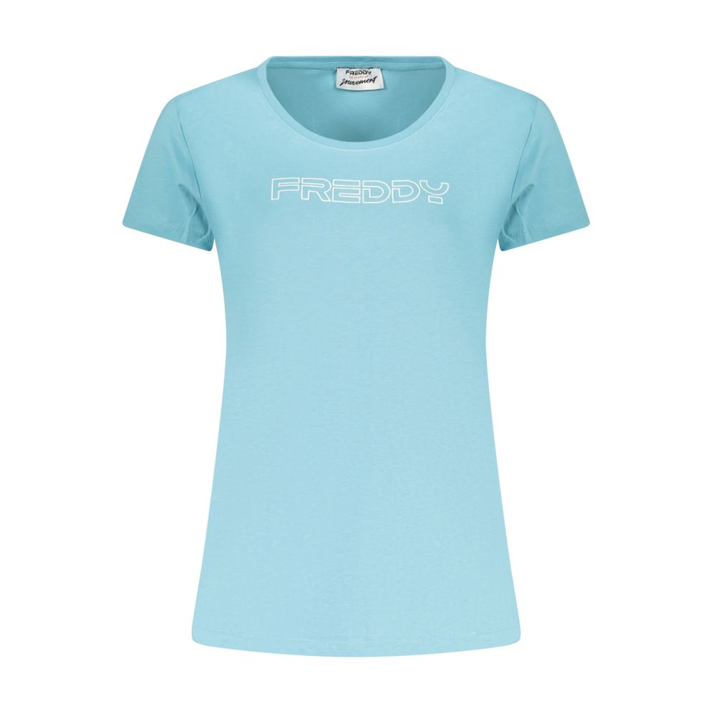 Freddy Blue Cotton Sportswear Short-Sleeved T-Shirt