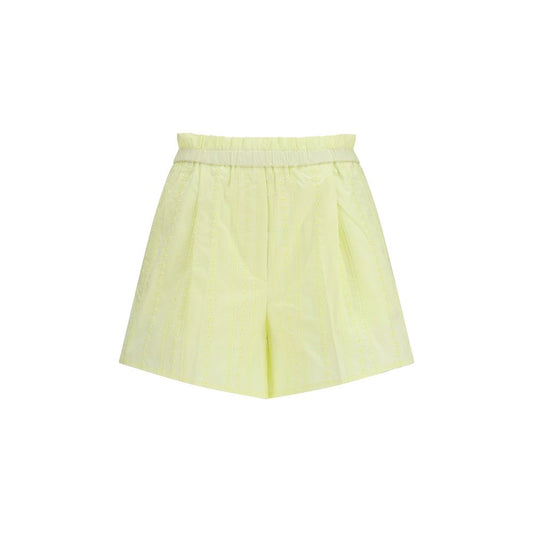 Forte_Forte Bicolor Cotton Shorts - Les Fleurs Embroidery