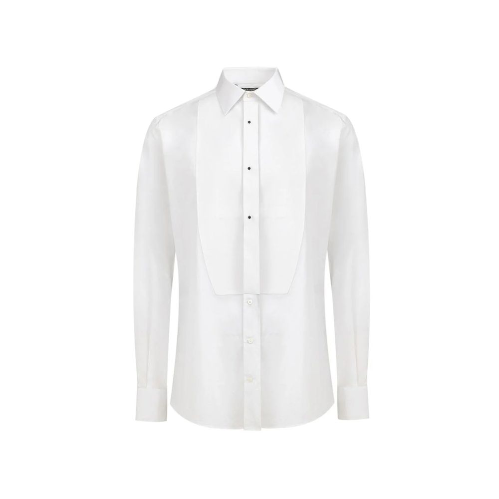 Dolce & Gabbana White Cotton Dress Shirt for Men