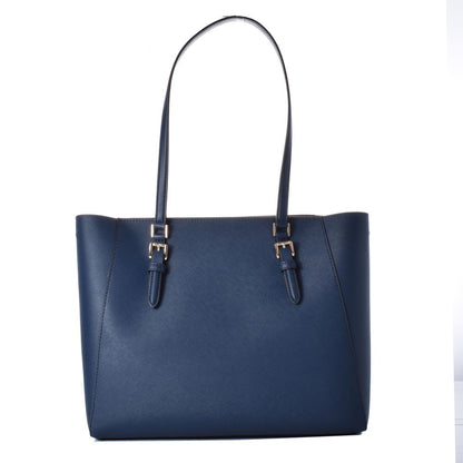 Michael Kors Blue Leather Tote Bag - Stylish and Versatile