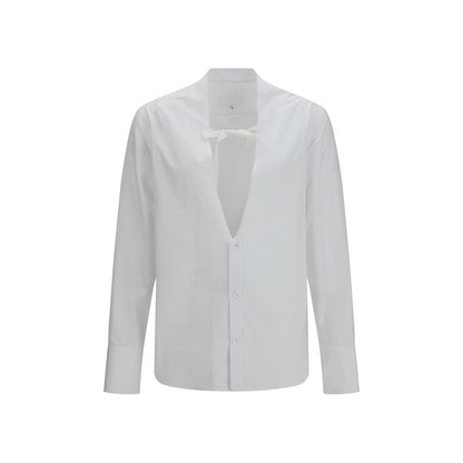 Maison Margiela White Cotton Shirt with Bow
