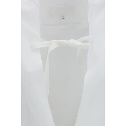 Maison Margiela White Cotton Shirt with Bow