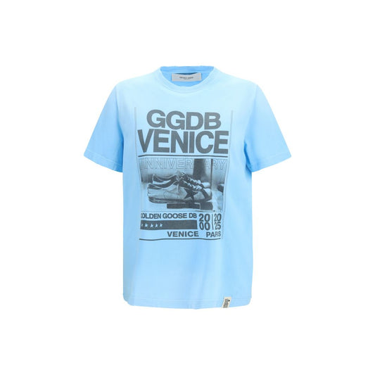 Golden Goose Blue Cotton T-Shirt - Vintage Style for Urban Fashion