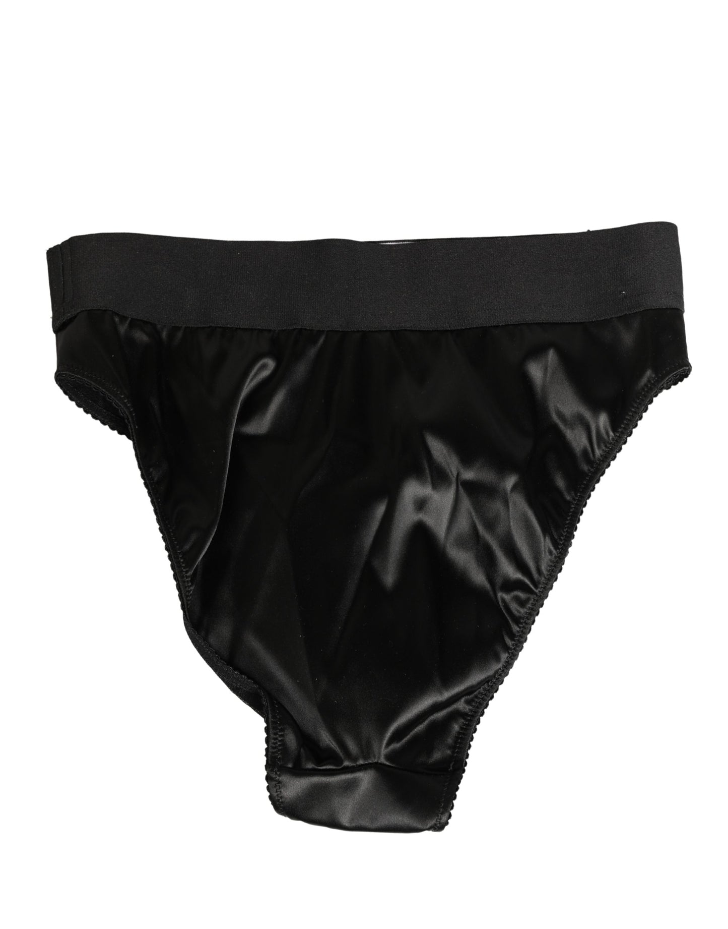 Dolce & Gabbana Black Satin High-Waist Brief