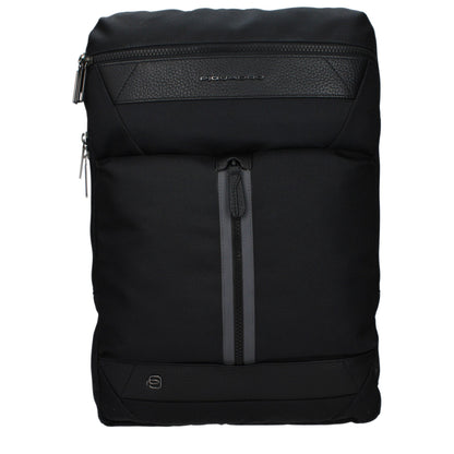 Piquadro Black Fabric Backpack - Stylish and Functional Companion