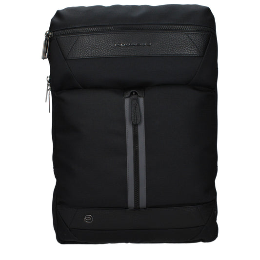Piquadro Black Fabric Backpack - Stylish and Functional Companion