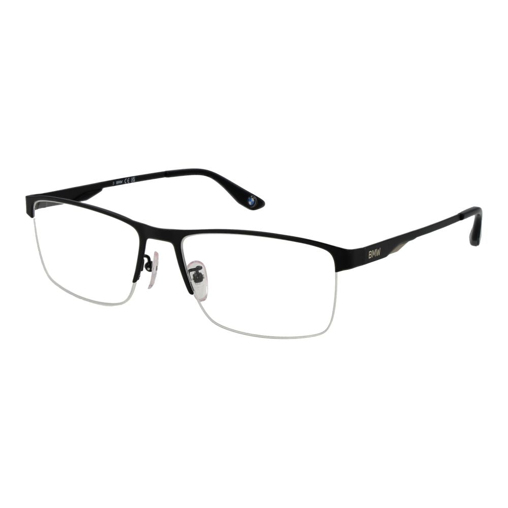 BMW Men's Optical Glasses – Black Rectangle Frame, 58mm
