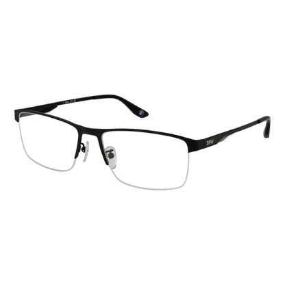 BMW Men's Optical Glasses – Black Rectangle Frame, 58mm