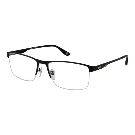 BMW Men's Optical Glasses – Black Rectangle Frame, 58mm