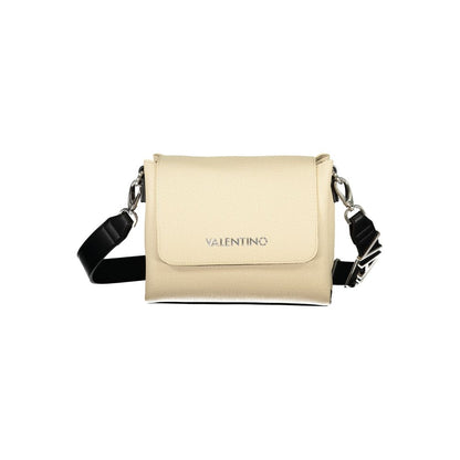 Mario Valentino Beige Leather-Finish Handbag with Removable Strap