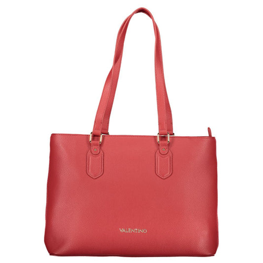 Mario Valentino Red Leather Handbag with Versatile Design