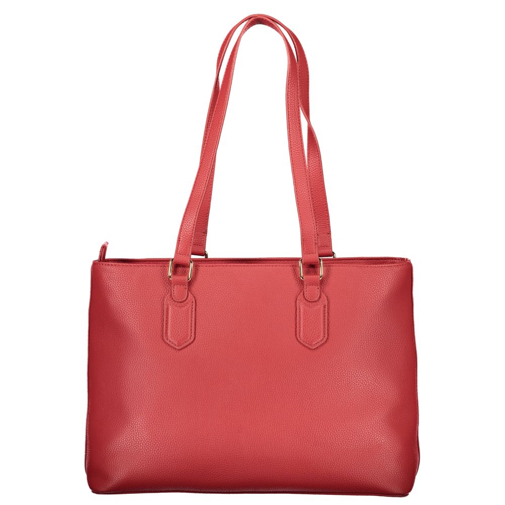 Mario Valentino Red Leather Handbag with Versatile Design