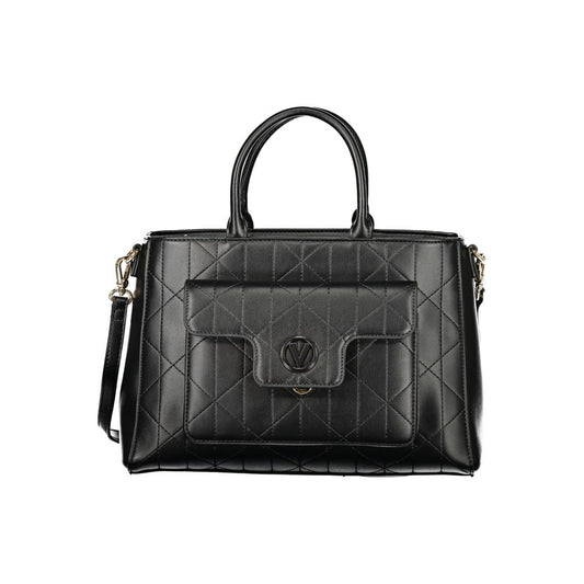 Mario Valentino Black Leather Handbag with Elegant Detailing