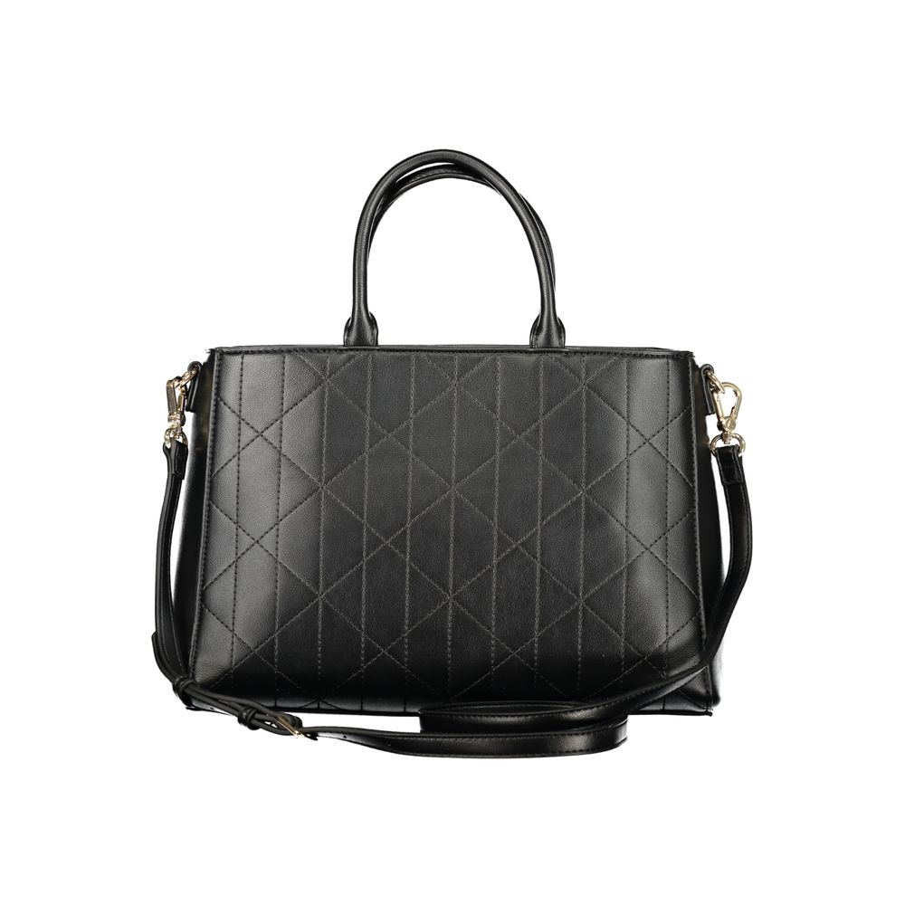 Mario Valentino Black Leather Handbag with Elegant Detailing