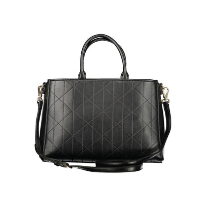 Mario Valentino Black Leather Handbag with Elegant Detailing