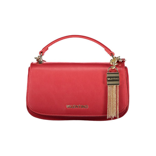 Mario Valentino Red Handbag with Signature Logo and Contrasting Details