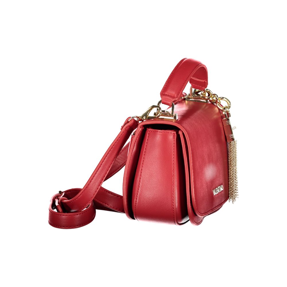 Mario Valentino Red Handbag with Signature Logo and Contrasting Details
