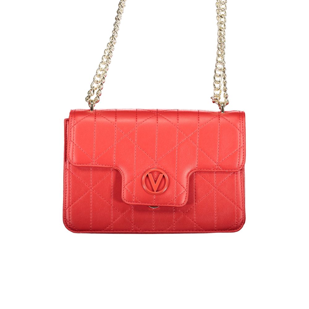 Mario Valentino Red Leather Handbag with Chain Handles
