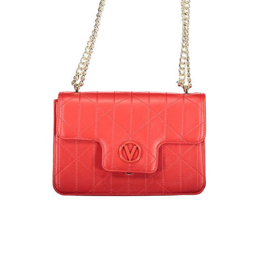 Mario Valentino Red Leather Handbag with Chain Handles