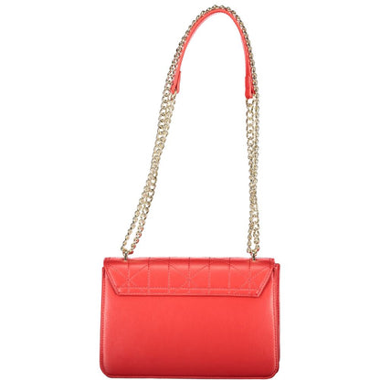 Mario Valentino Red Leather Handbag with Chain Handles