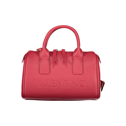 Mario Valentino Red Leather Handbag with Dual Straps