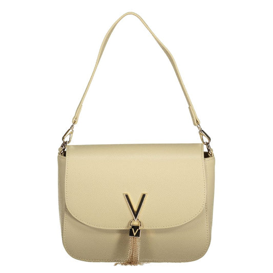Mario Valentino Beige Smooth Leather Handbag with Chain Strap