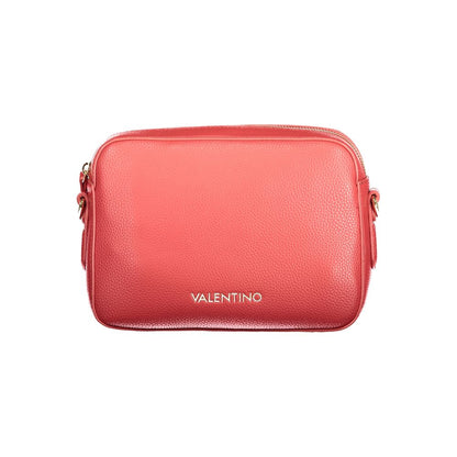Mario Valentino Red Leather Handbag with Elegant Logo Detailing
