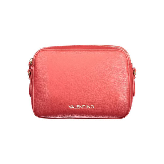 Mario Valentino Red Leather Handbag with Elegant Logo Detailing