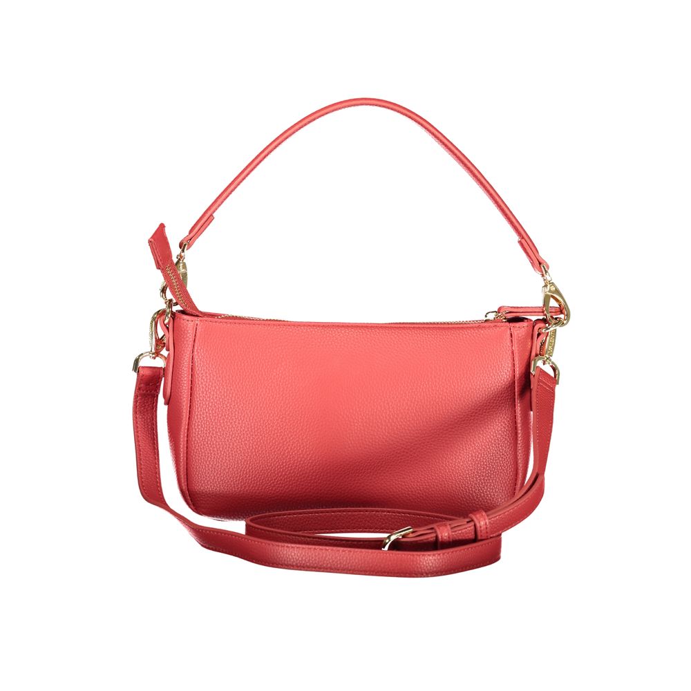 Mario Valentino Red Leather Handbag with Adjustable Strap