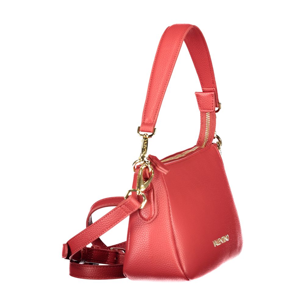 Mario Valentino Red Leather Handbag with Adjustable Strap