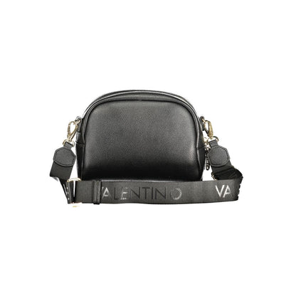 Mario Valentino Black Smooth Leather Handbag with Logo Detail