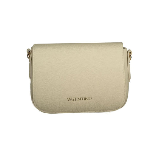 Mario Valentino Beige Leather Handbag with Adjustable Strap