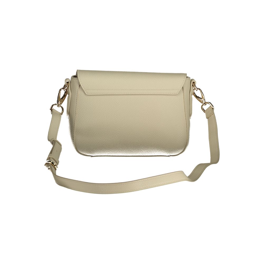 Mario Valentino Beige Leather Handbag with Adjustable Strap