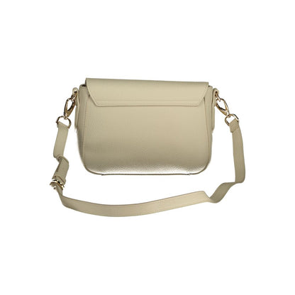 Mario Valentino Beige Leather Handbag with Adjustable Strap