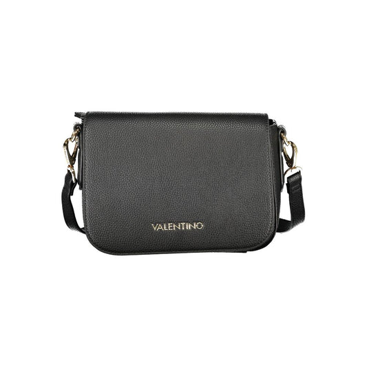 Mario Valentino Black Italian Leather Handbag with Adjustable Strap