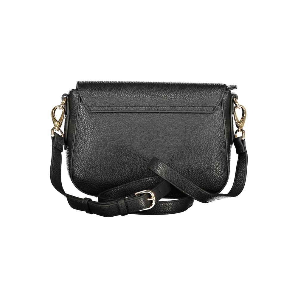 Mario Valentino Black Italian Leather Handbag with Adjustable Strap