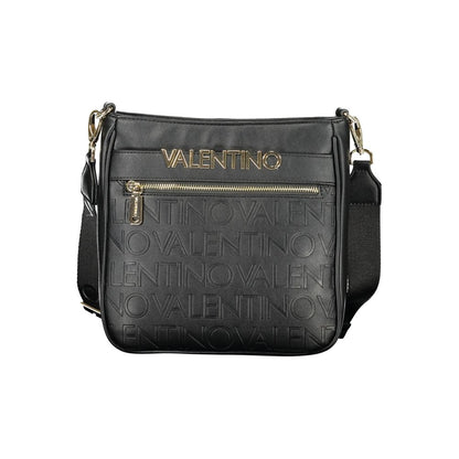 Mario Valentino Black Leather Handbag with Adjustable Strap