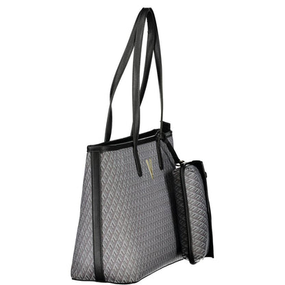 Mario Valentino Black Recycled Handbag with Contrast Details