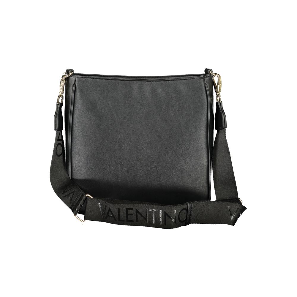 Mario Valentino Black Leather Handbag with Adjustable Strap