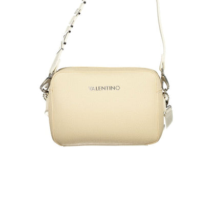 Mario Valentino Beige Leather Finish Double Shoulder Bag with Logo