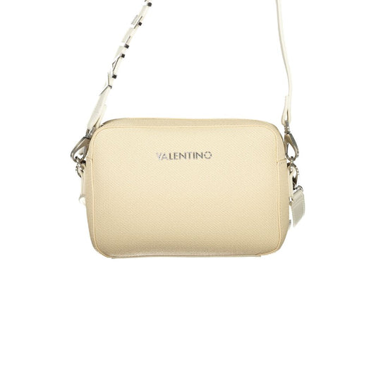 Mario Valentino Beige Leather Finish Double Shoulder Bag with Logo