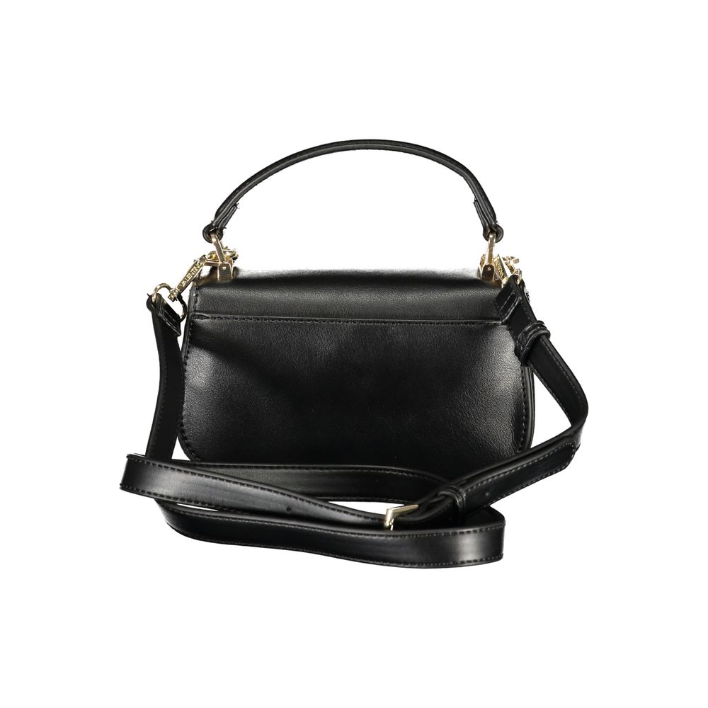 Mario Valentino Black Leather Handbag with Elegant Details