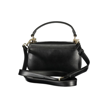 Mario Valentino Black Leather Handbag with Elegant Details