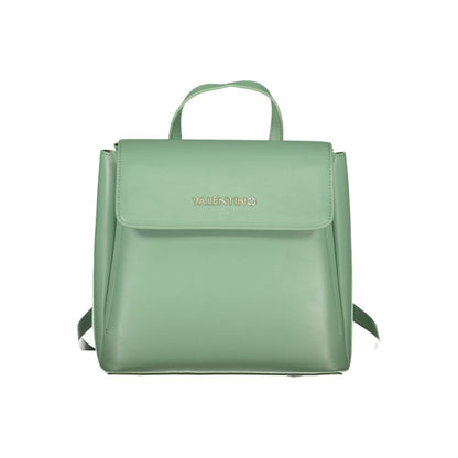 Mario Valentino Green Leather-Finish Backpack with Adjustable Straps