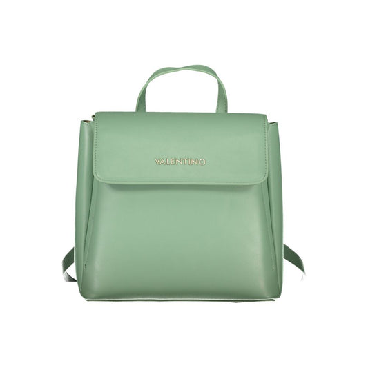 Mario Valentino Green Leather-Finish Backpack with Adjustable Straps