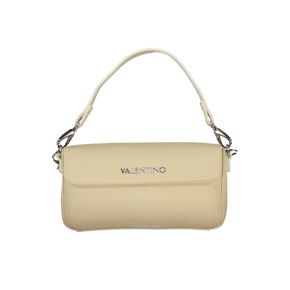Mario Valentino White Leather-Finish Handbag with Removable Strap