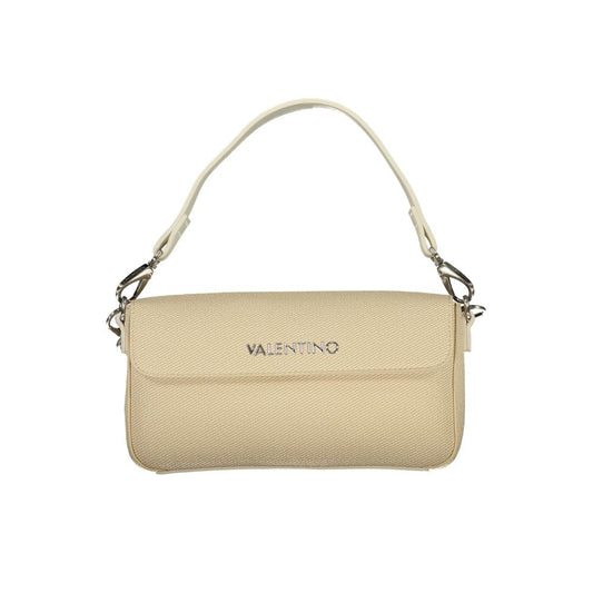 Mario Valentino White Leather-Finish Handbag with Removable Strap
